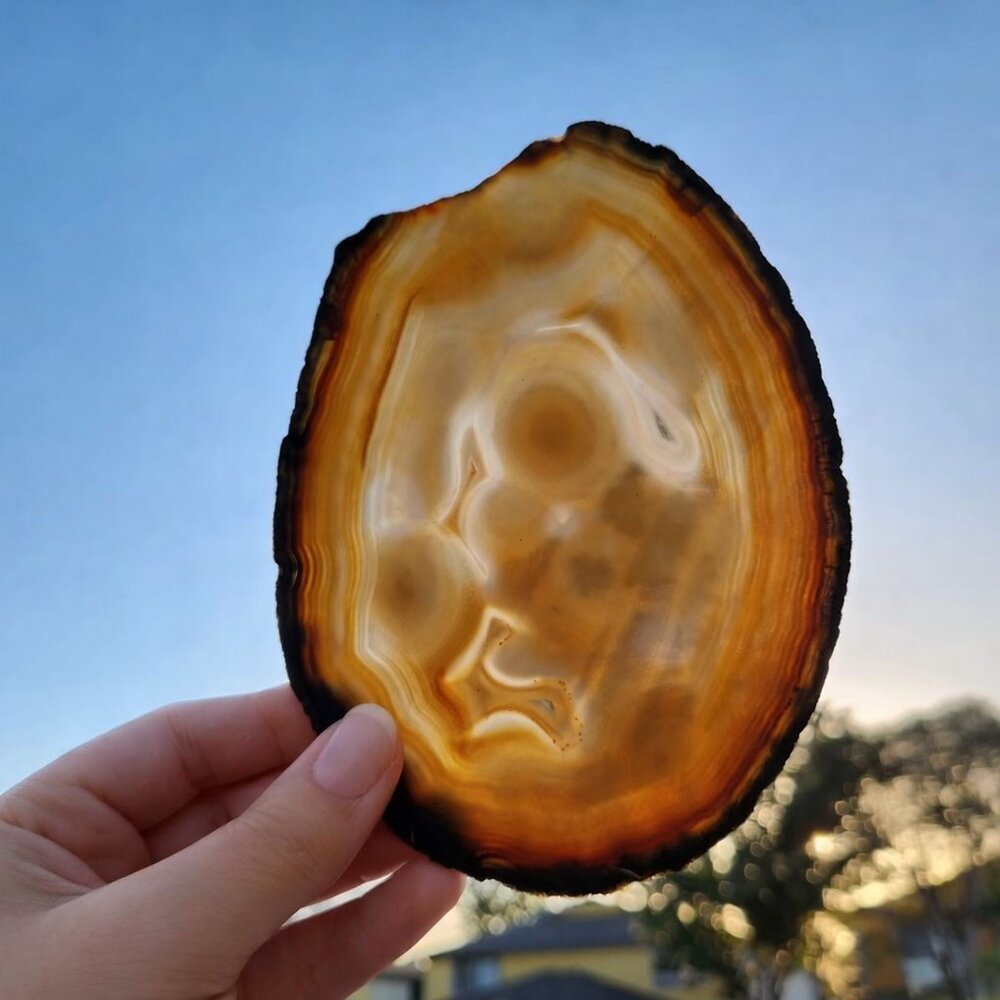 Agate Slice Geode Stones Home Decoration Decor Healing Crystals Gemstones Orange